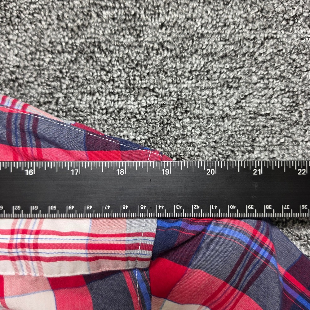 U.S. Polo Assn. Button Down Mens L Red Plaid Excellent Short Sleeve Stretch - Picture 11 of 12